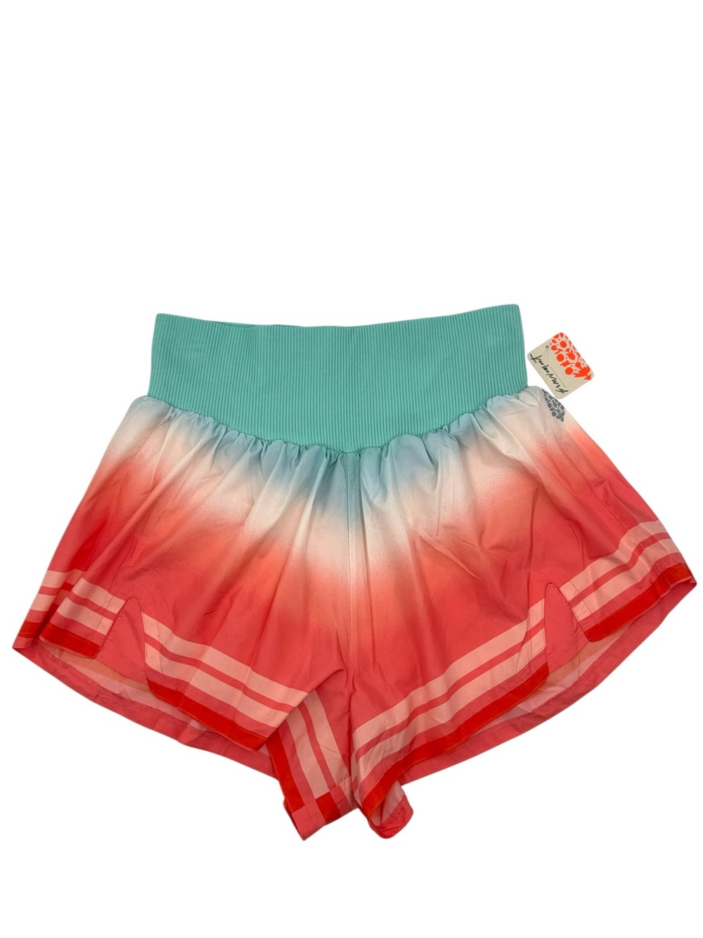 NWT Free People FP Movement Carpe Diem Ombre Shorts Orange Motif Size XL